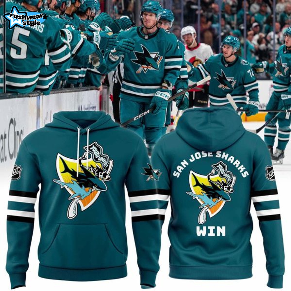 NEW LOGO SAN JOSE SHARKS WIN HOODIE NEW LOGO SAN JOSE SHARKS WIN HOODIE