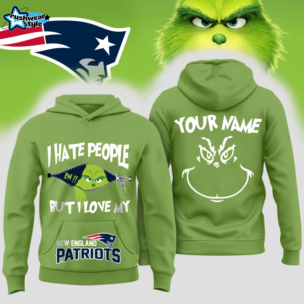 New England Patriots x Merry Grinchmas Zipper Green Premium-3D Unisex Hoodie New England Patriots x Merry Grinchmas Zipper Green Premium-3D Unisex Hoodie