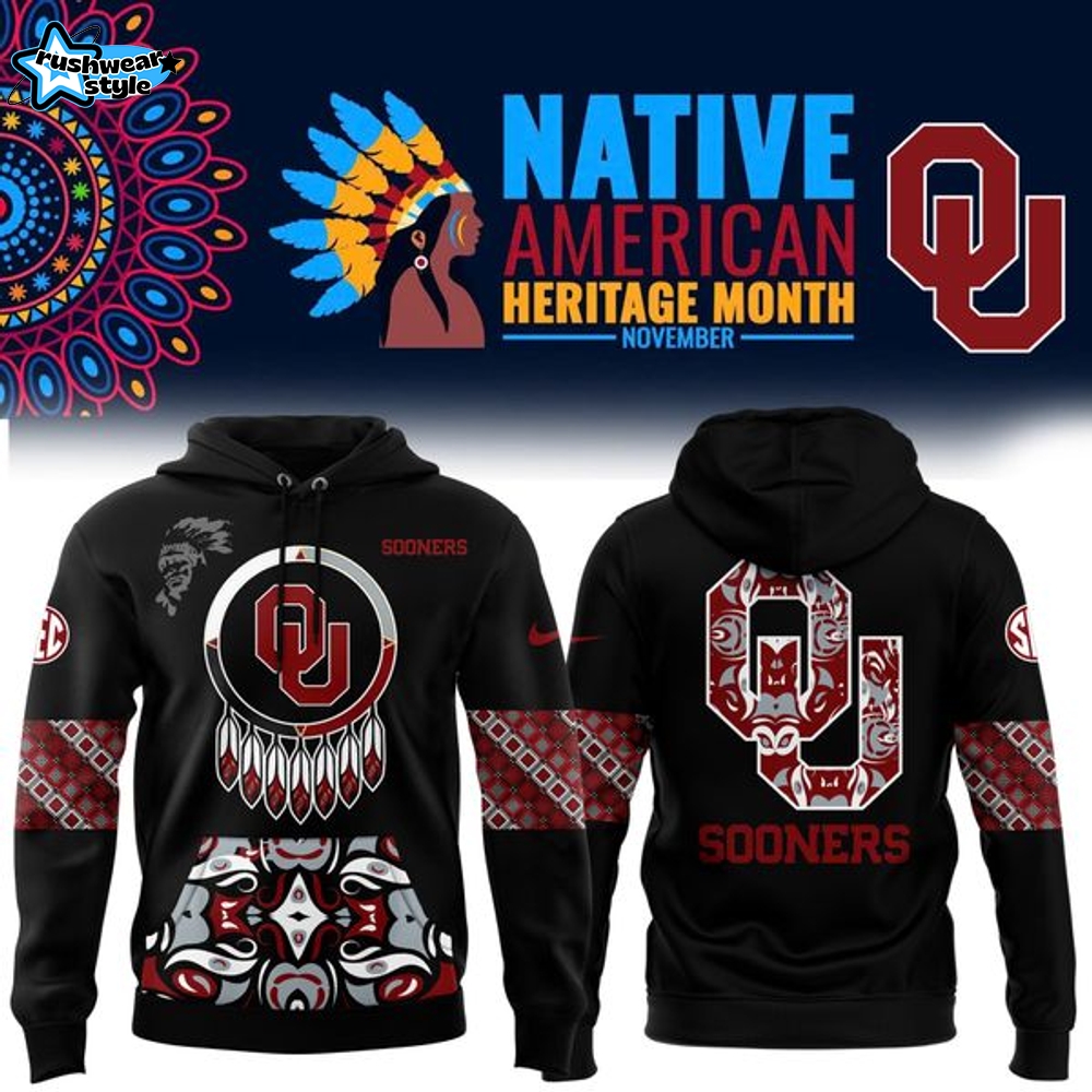 Oklahoma Sooners Black Native American Heritage Month Football Hoodie Oklahoma Sooners Black Native American Heritage Month Football Hoodie