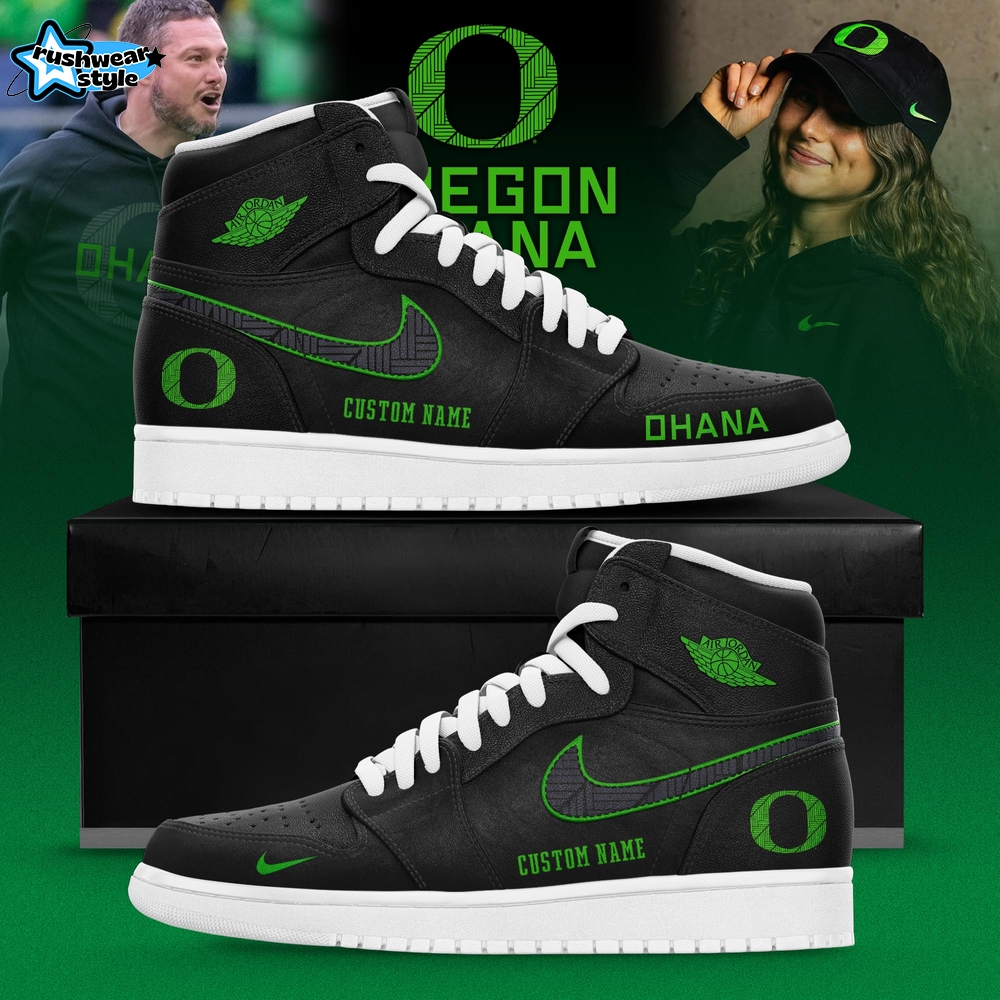 Oregon Ducks Ohana 2025 Custom AJ1 Sneakers Oregon Ducks Ohana 2025 Custom AJ1 Sneakers