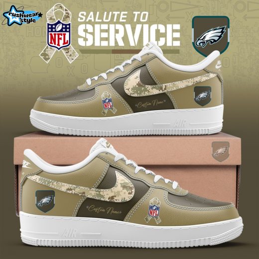 P Eagles 2025 Salute to Service Custom Name Shoes AF