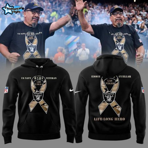 LV.Raiders Honored Eddie Cuellar. Life-long Raiders Fan. Life-long Hero Combo Hoodie