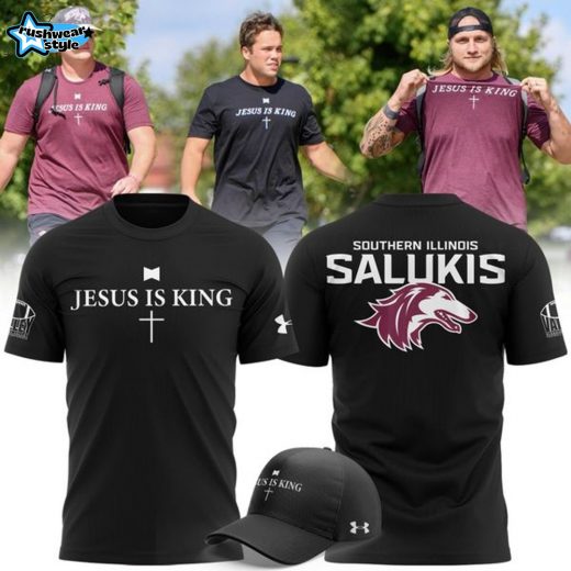 Saluki Football "Jesus Is King" T-Shirt 2025 Black