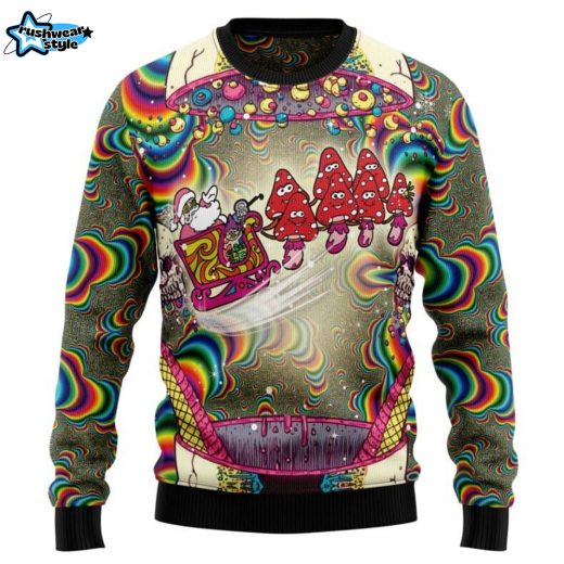 Santa And Mushroom Ugly Christmas Sweater