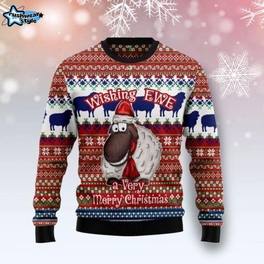 Sheep Wishing EWE Ugly Christmas Sweater