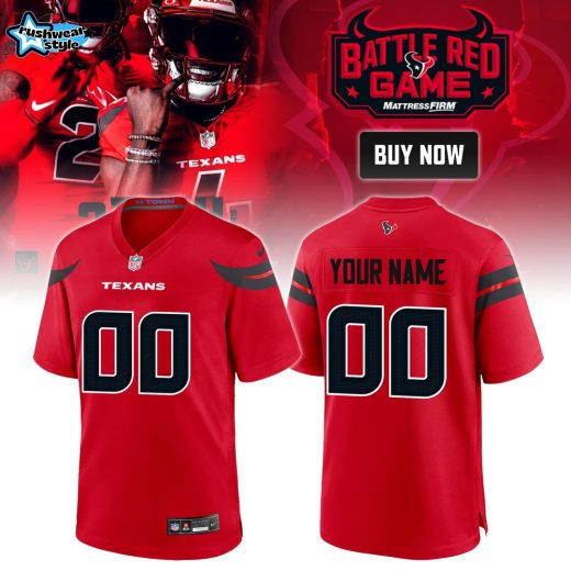 Unisex Battle Red Game Texans Football Jersey