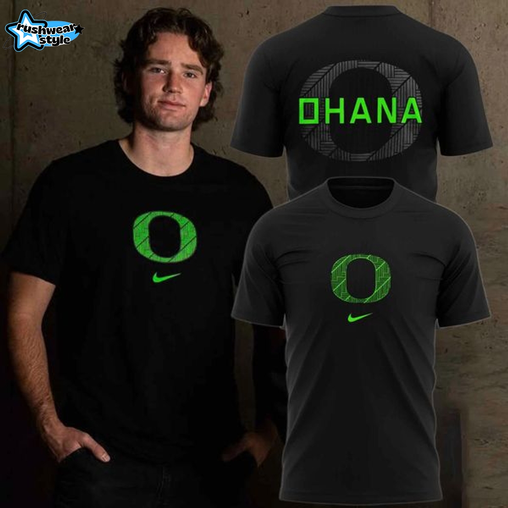 Unisex Black Oregon Ducks Ohana T-Shirt Unisex Black Oregon Ducks Ohana T-Shirt