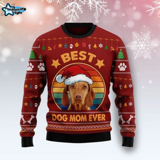 Vizsla Best Dog Mom Ever Ugly Christmas Sweater