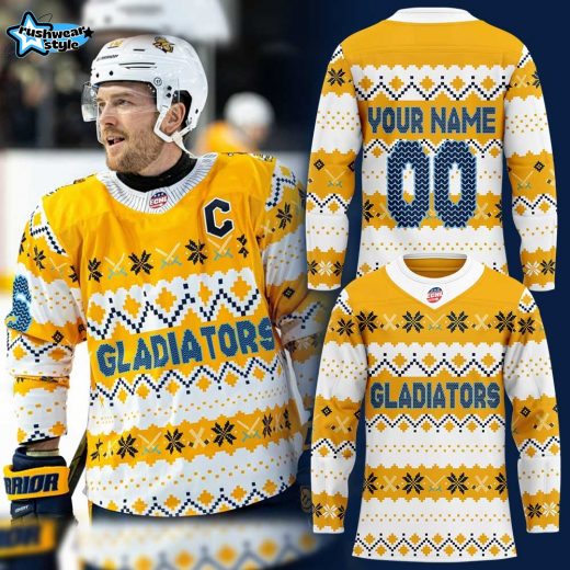 A Gladiators Holiday Details Hockey Jersey Custom Name, Number