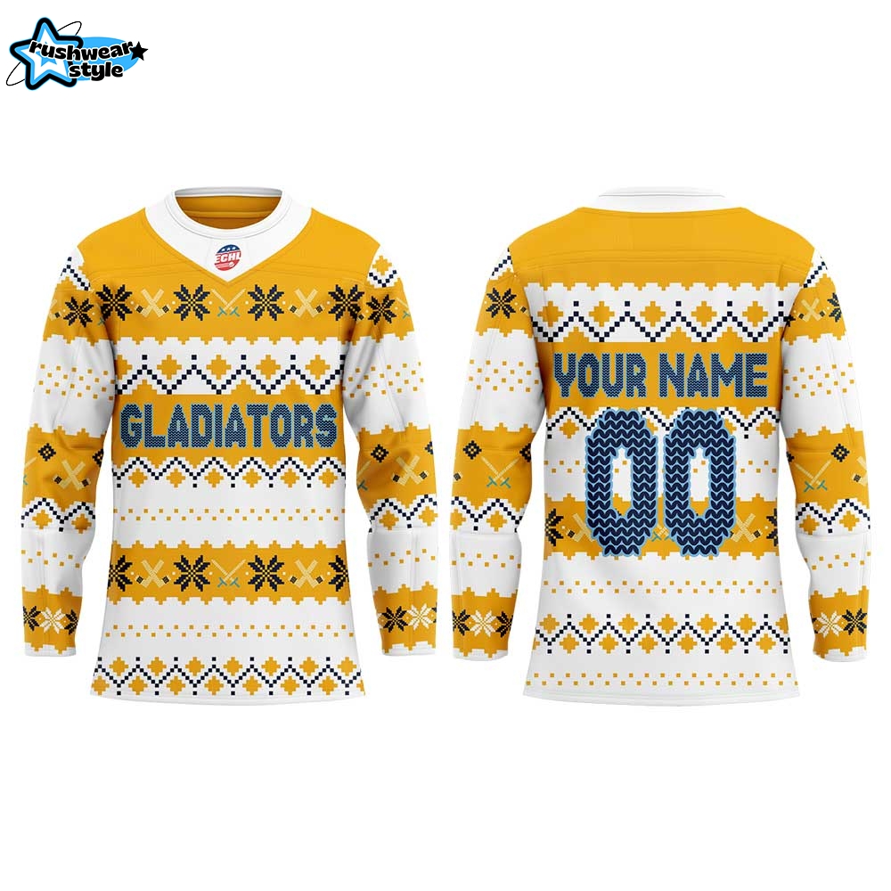 A Gladiators Holiday Details Hockey Jersey Custom Name, Number A Gladiators Holiday Details Hockey Jersey Custom Name, Number