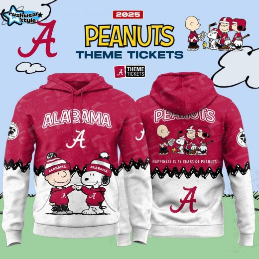 Alabama Crimson Tide x 75th Anniversary Of Peanuts 2025 Hoodie