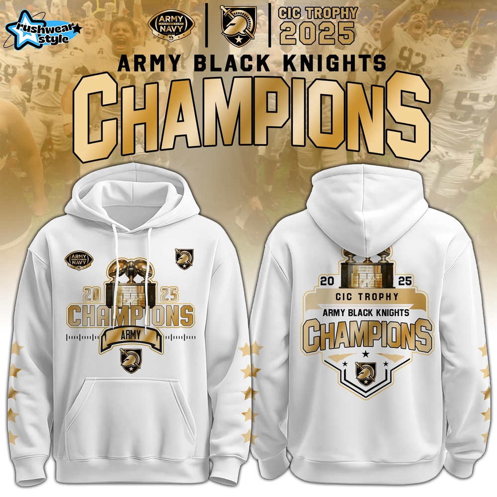Army Black Knights Special CIC trophy Champions 2025 Hoodie #2 Army Black Knights Special CIC trophy Champions 2025 Hoodie #2