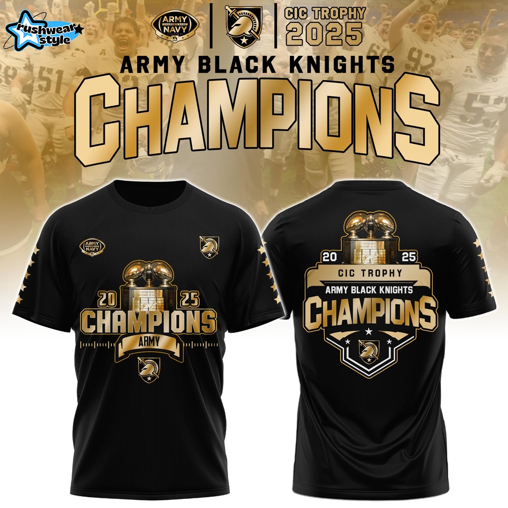 Army Black Knights Special CIC trophy Champions 2025 T.shirt Army Black Knights Special CIC trophy Champions 2025 T.shirt