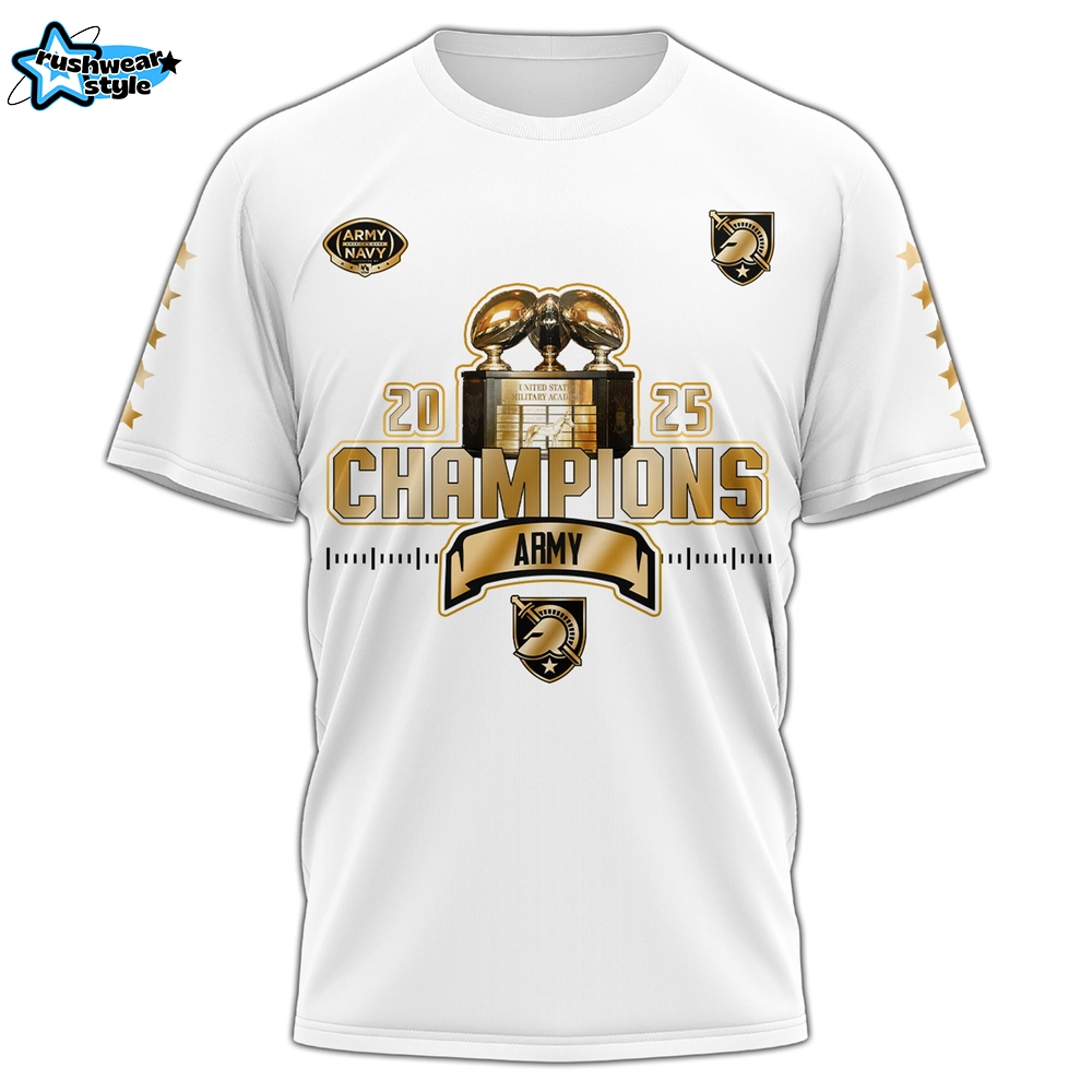 Army Black Knights Special CIC trophy Champions 2025 T.shirt #2 Army Black Knights Special CIC trophy Champions 2025 T.shirt #2