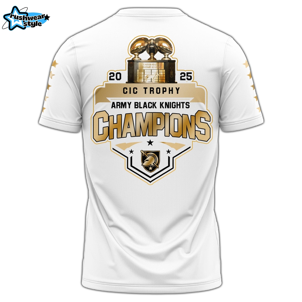 Army Black Knights Special CIC trophy Champions 2025 T.shirt #2 Army Black Knights Special CIC trophy Champions 2025 T.shirt #2