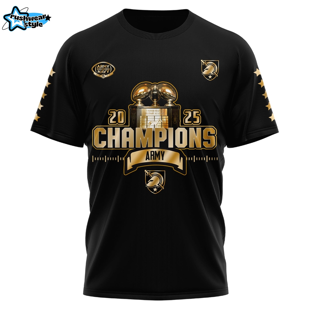 Army Black Knights Special CIC trophy Champions 2025 T.shirt Army Black Knights Special CIC trophy Champions 2025 T.shirt
