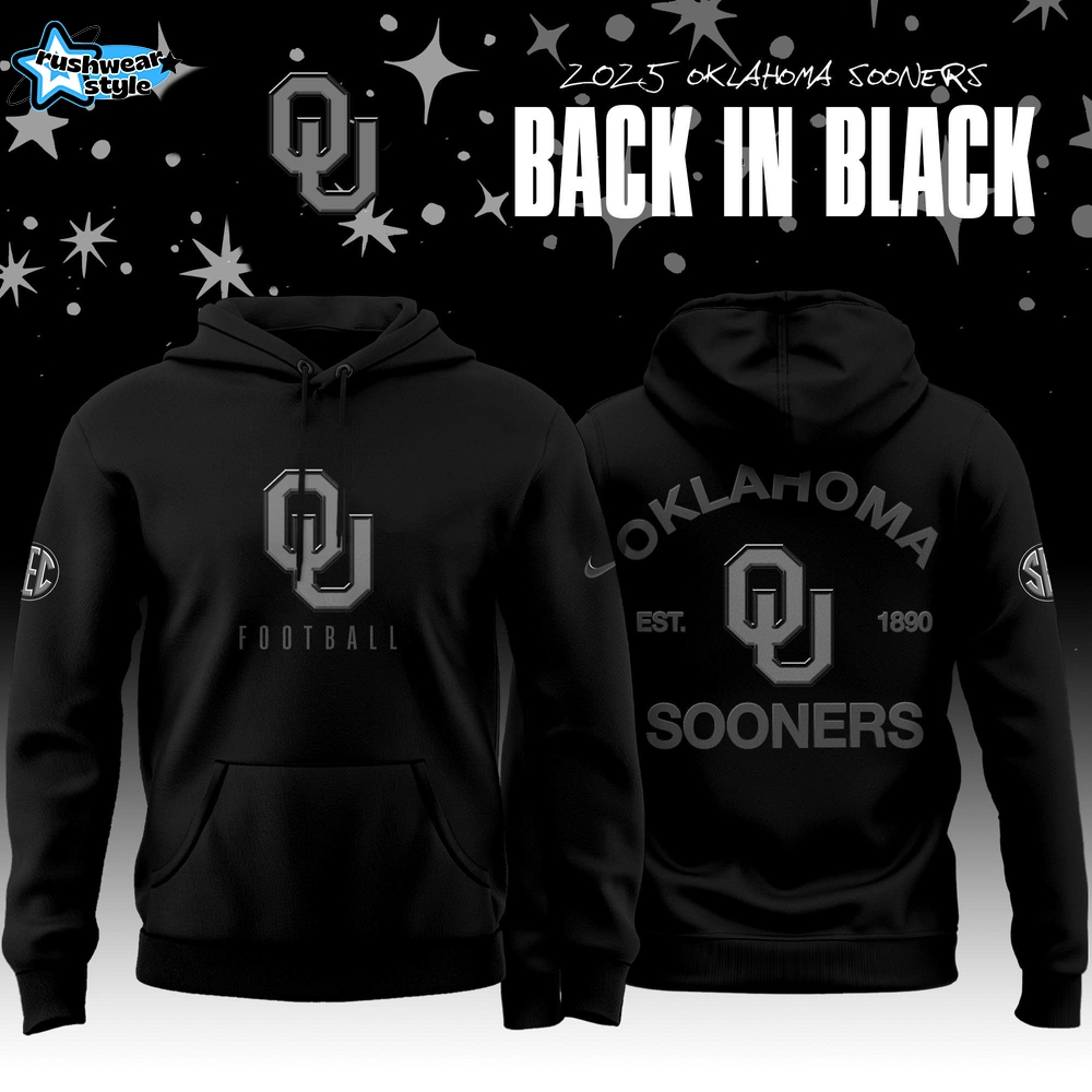 Back In Black Oklahoma Sooners 2025 Special Edition Hoodie Back In Black Oklahoma Sooners 2025 Special Edition Hoodie