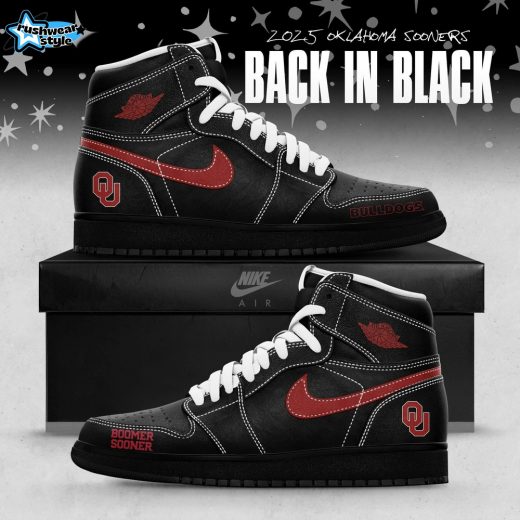 Back In Black Oklahoma Sooners Special Edition Air Jordan1 Shoes