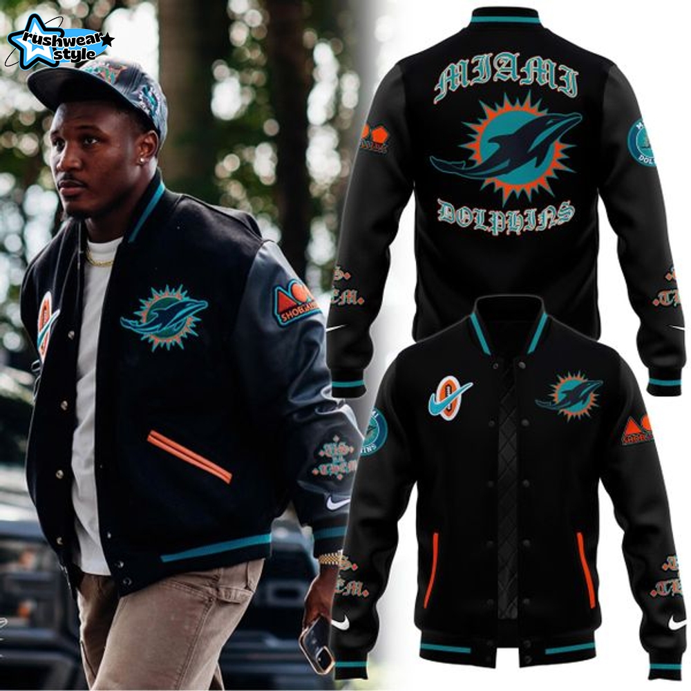 Black Miami Dolphins Jacket Black Miami Dolphins Jacket