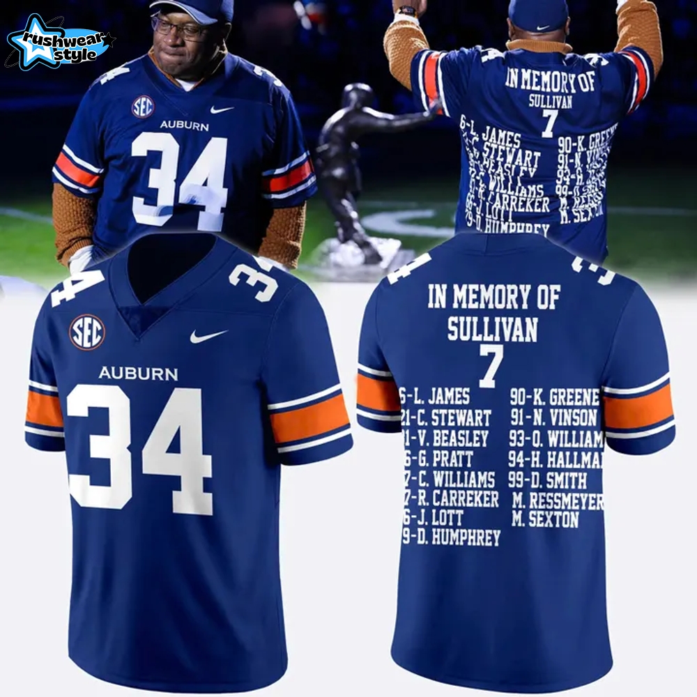 Bo Jackson Auburn Football “IN MEMORY OF SULLIVAN 7” Football Jersey Bo Jackson Auburn Football “IN MEMORY OF SULLIVAN 7” Football Jersey