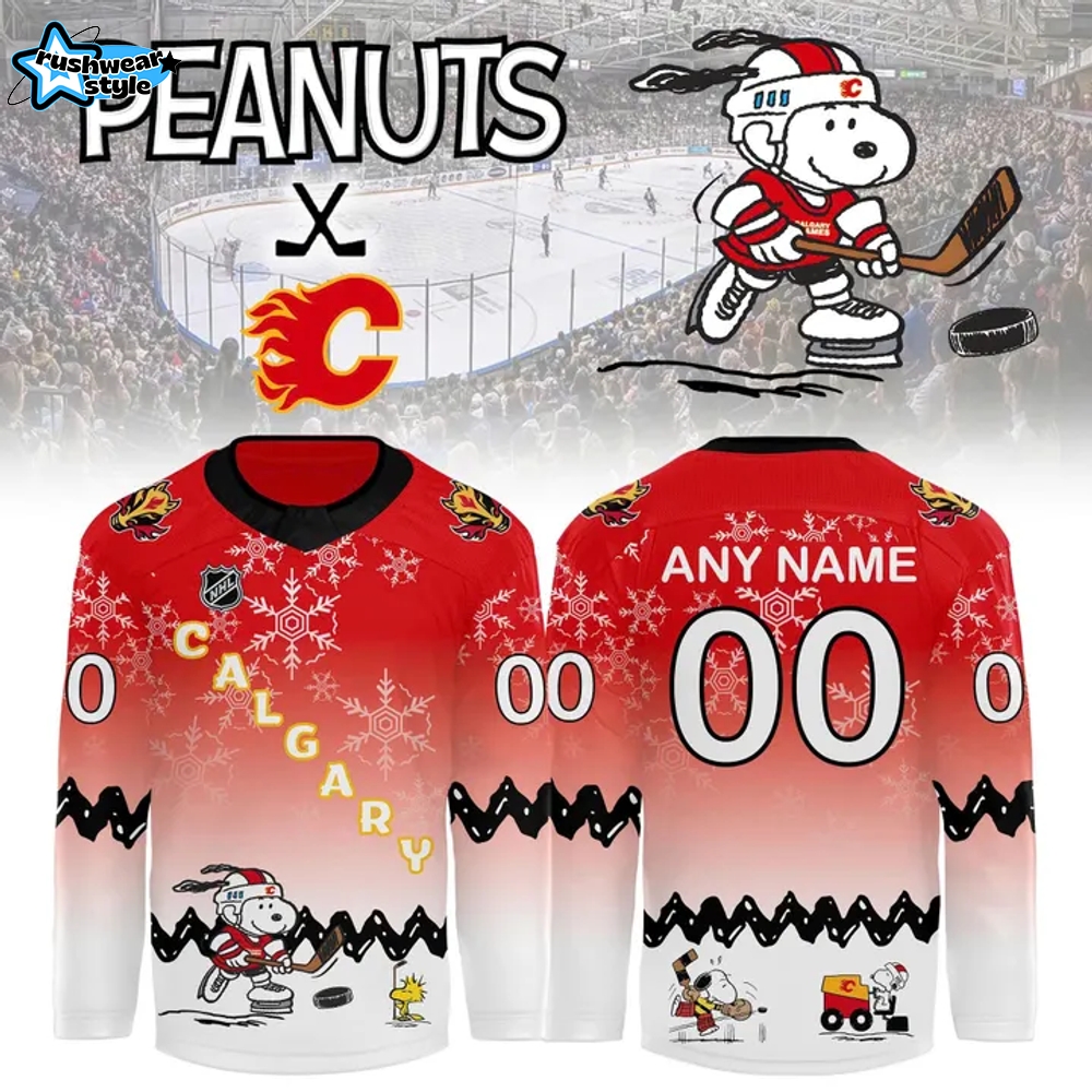 Calgary Flames X Peanuts Night Hockey Jersey Calgary Flames X Peanuts Night Hockey Jersey