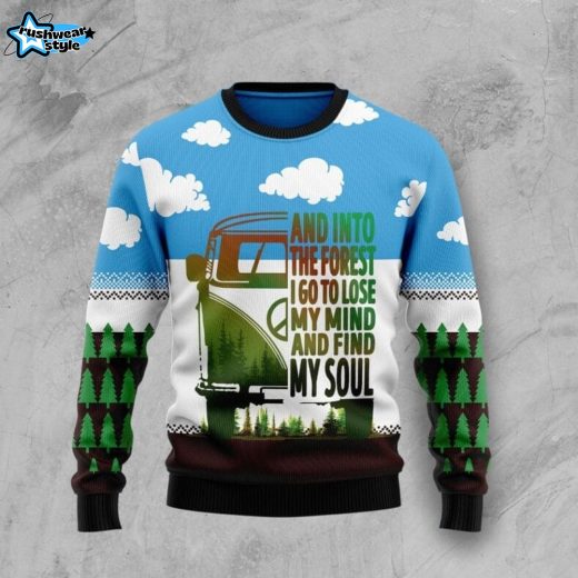 Camping Forest My Soul Ugly Christmas Sweater