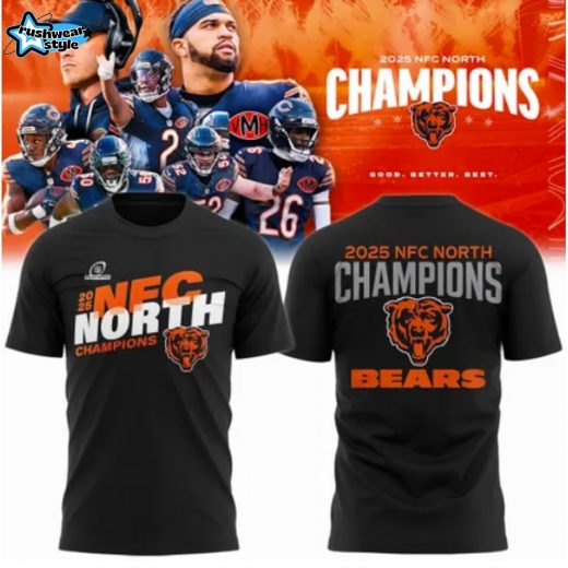 Chicago Bears ''2025 NFC North Champions'' T-shirt