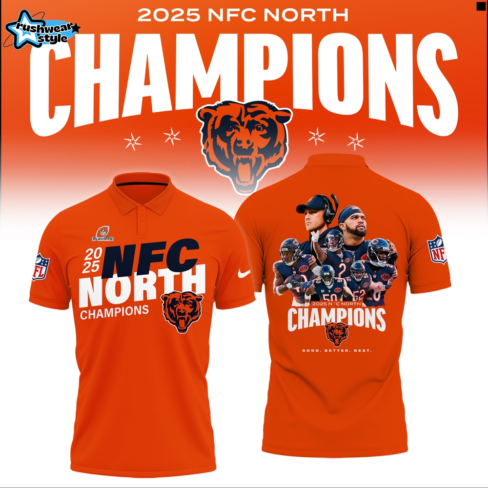 Chicago Bears 2025 NFC North Division Champions Limited Edition Polo Chicago Bears 2025 NFC North Division Champions Limited Edition Polo
