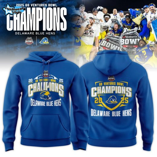 Delaware Fightin’ Blue Hens 2025 68 Ventures Bowl Champions Hoodie
