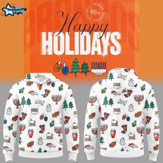 Denver Broncos Happy Holidays 2025 X-Mas Hoodie-3D Unisex Hoodie