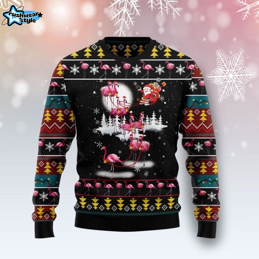 Flamingo Reindeer Ugly Christmas Sweater Flamingo Reindeer Ugly Christmas Sweater