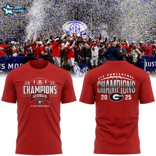 Georgia Bulldogs 2025 SEC Football Champions Red Shirt V2
