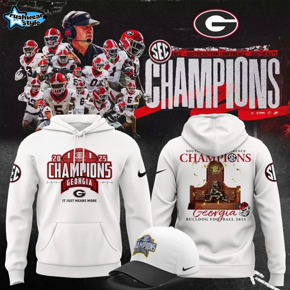 Georgia Football Champs Hoodie (White) Georgia Football Champs Hoodie (White)