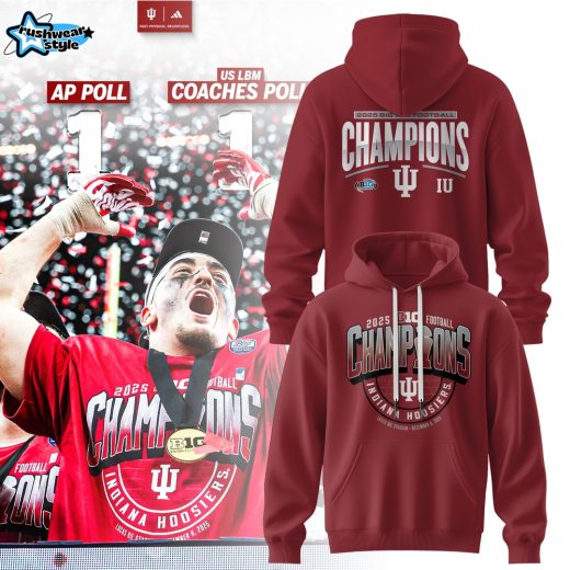 🔥 Indiana Hoosiers – 2025 Big Ten Champions Hoodie 🔥
