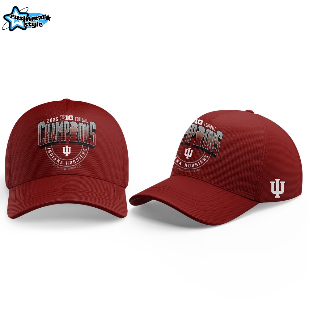 Indiana Hoosiers 2025 Big Ten Football Champions Black Hoodie Indiana Hoosiers 2025 Big Ten Football Champions Black Hoodie