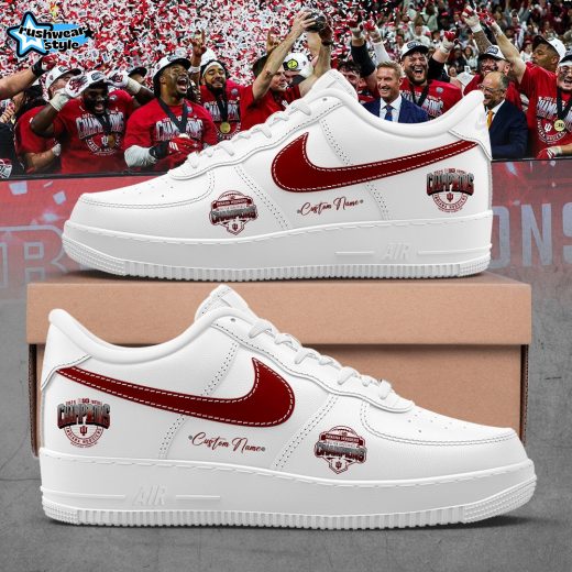 Indiana Hoosiers 2025 Big Ten Football Champions Custom Name White Shoes AF1