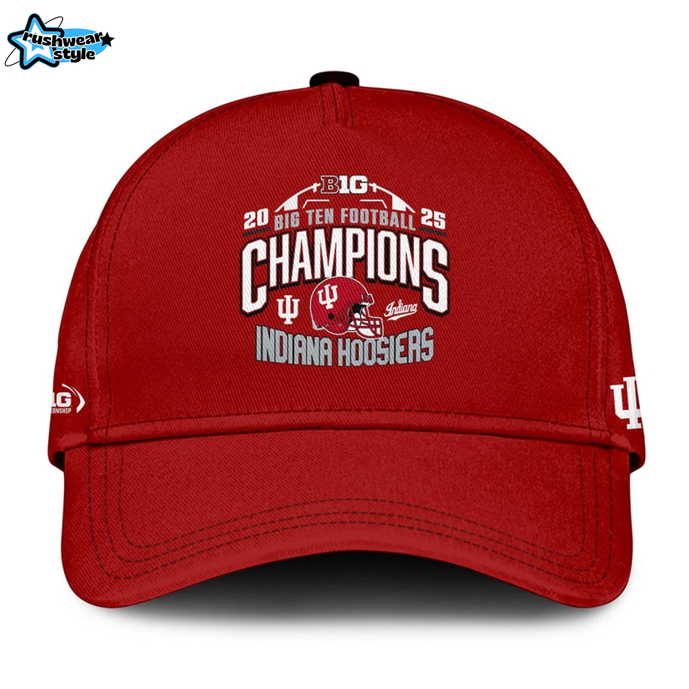 Indiana Hoosiers 2025 Big Ten Football Champions Red Shirt V2 Indiana Hoosiers 2025 Big Ten Football Champions Red Shirt V2