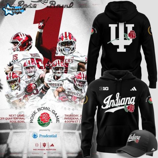 Indiana Hoosiers 2025 Rose Bowl Game Hoodie - Black
