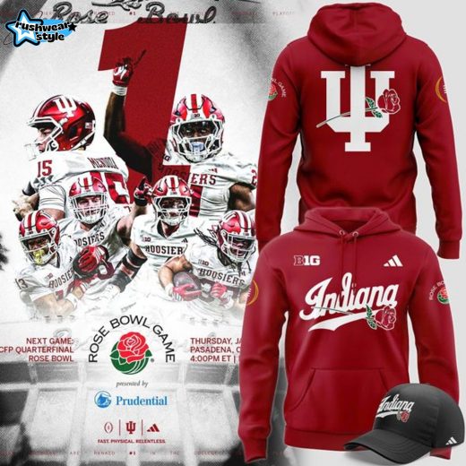 Indiana Hoosiers 2025 Rose Bowl Game Hoodie - Red