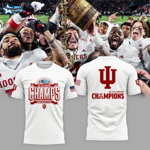 Indiana Hoosiers Football – 2025 CHAMPIONS Big10 Football Special Limited Edition Shirt - White