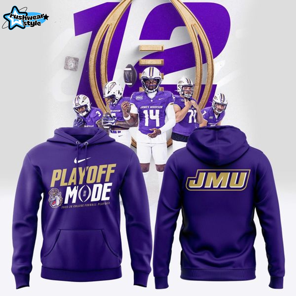 James Madison University Dukes Football 2025 College Football Playoffs Hoodie v2 James Madison University Dukes Football 2025 College Football Playoffs Hoodie v2