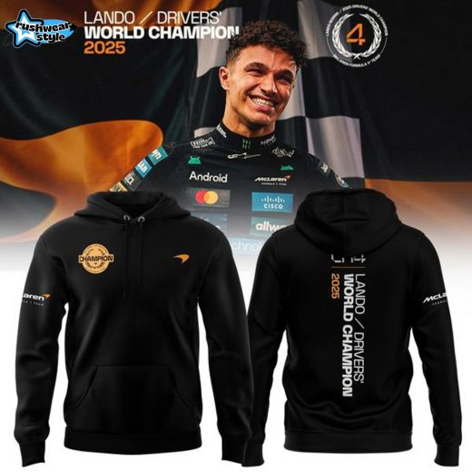 Lando Norris 2025 Drivers’ World Champion Unisex Hoodie – Black