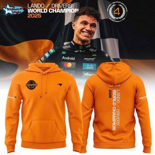 Lando Norris 2025 Drivers’ World Champion Unisex Hoodie – Orange