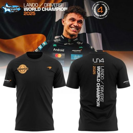 Lando Norris 2025 Drivers’ World Champion Unisex T-Shirt – Black