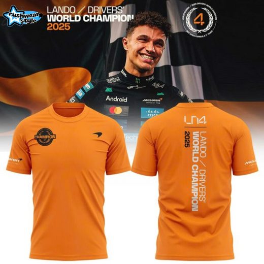 Lando Norris 2025 Drivers’ World Champion Unisex T-Shirt – Orange