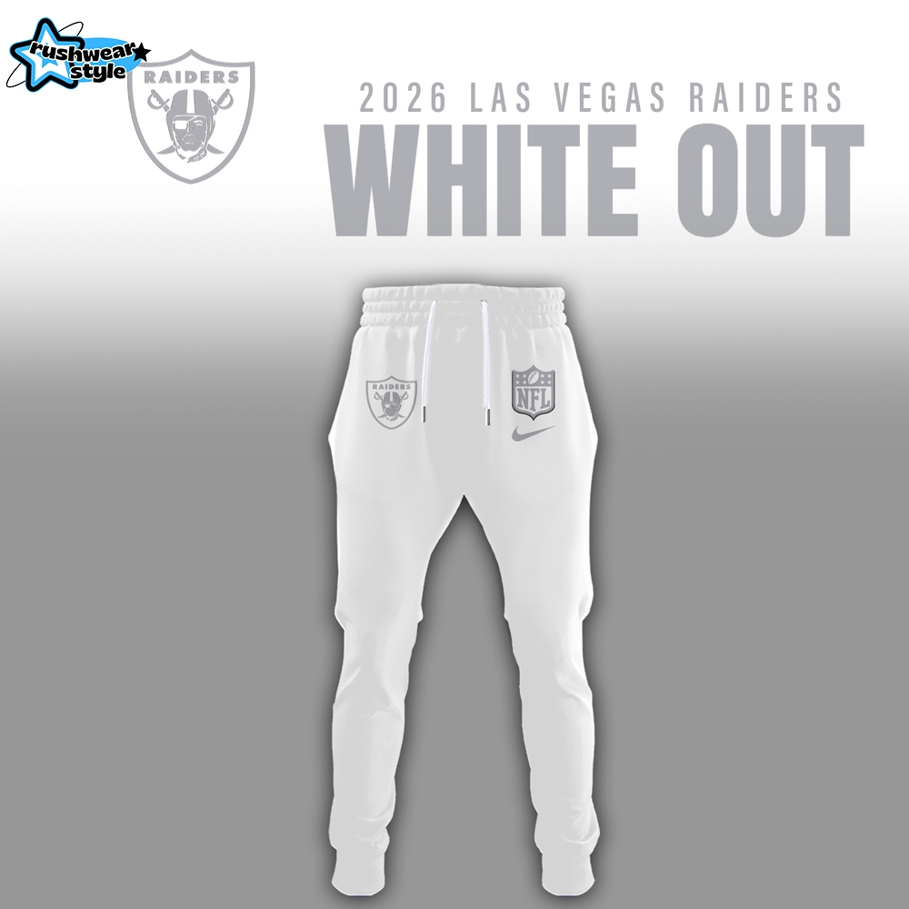 Las Vegas Raiders 2026 White Out Limited Edition Hoodie Las Vegas Raiders 2026 White Out Limited Edition Hoodie