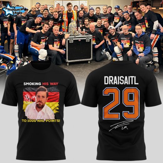 Leon Draisaitl Edmonton Oilers “1,000 Career NHL Points” T-Shirt