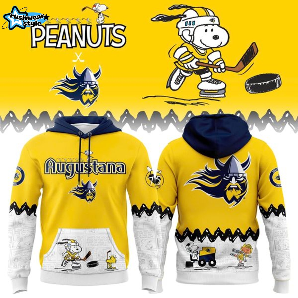 Limited Edition Augustana Vikings '' Peanuts Night '' Snoopy Hoodie Limited Edition Augustana Vikings '' Peanuts Night '' Snoopy Hoodie