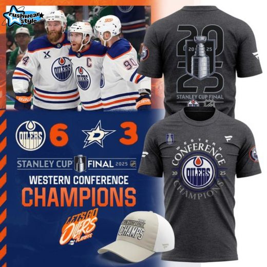 Limited Edition Edmonton Oilers Western Conference Champs 2025 Locker Room Tee v2