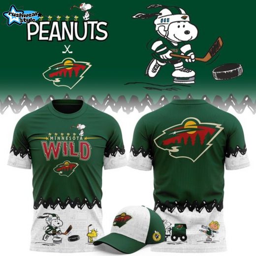 Limited Edition Minnesota Wild '' Peanuts Night '' 2025 T-shirt